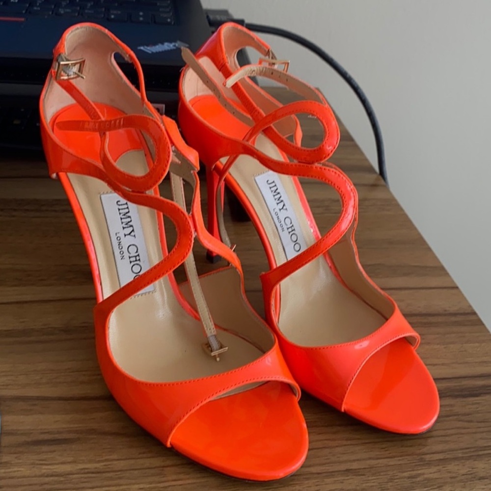Jimmy Choo Orange Strappy Sandals